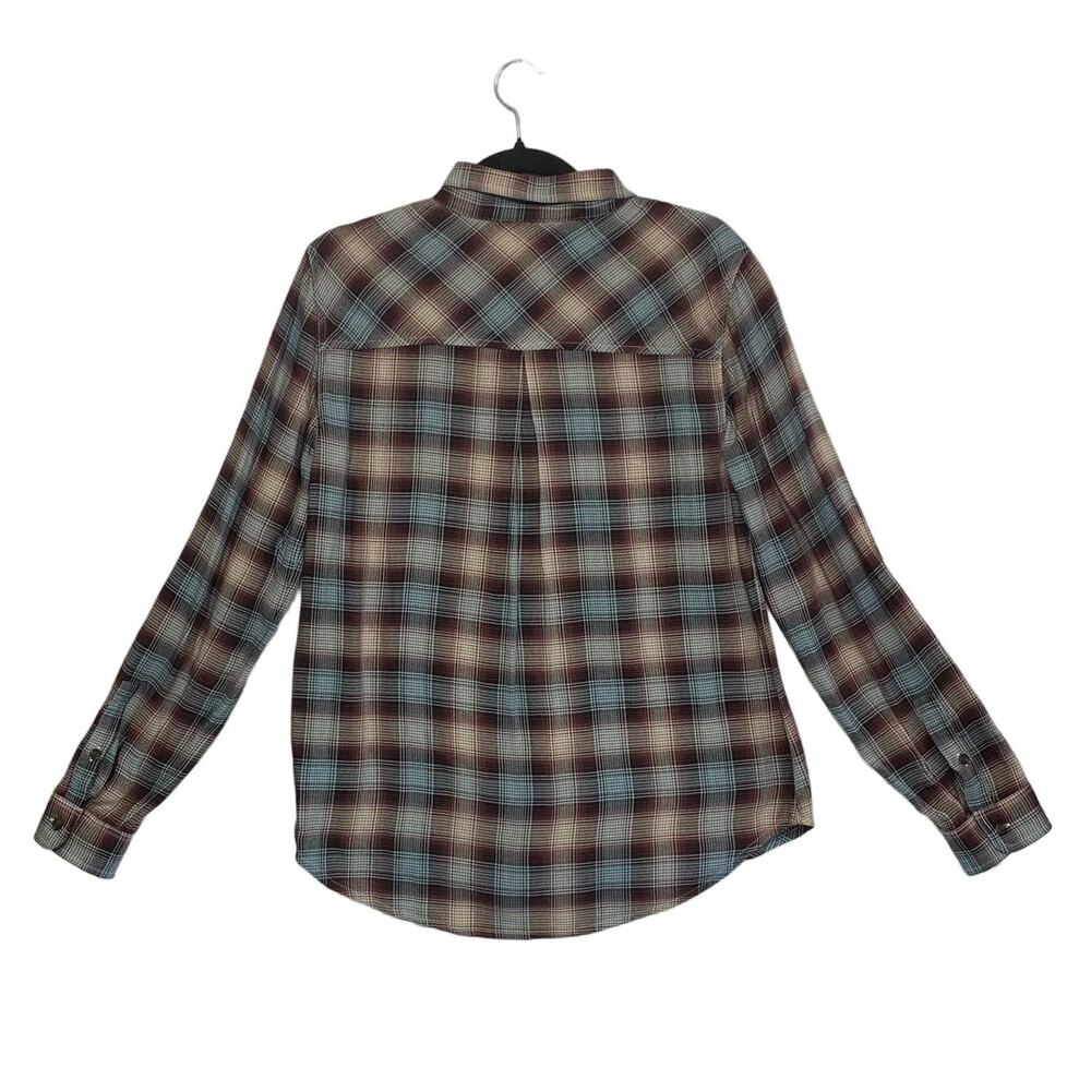 Lucky Brand Plaid Button Front Collared Shirt NWT Women's Sz S Multicolor Casual - Picture 2 of 8